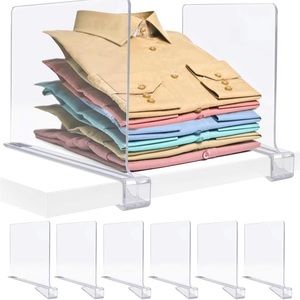 NWT 6-pack Acrylic / Plastic Shelf Dividers for Organization
